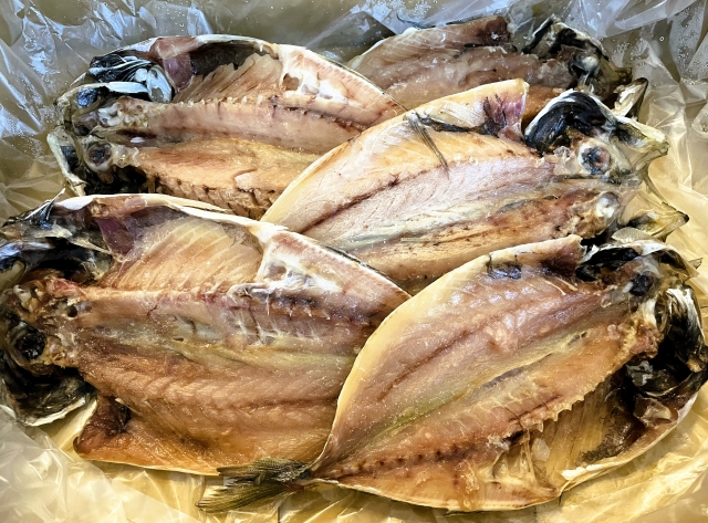 ふるさと納税の返礼品（アジの開き）